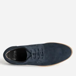 Derby marine cuir velours