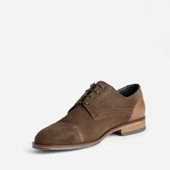 Derby marron cuir velours éco-conçu