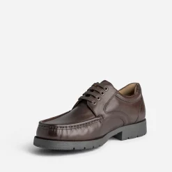 Derby marron en cuir