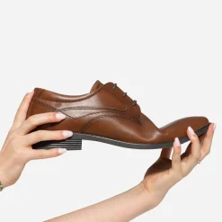 Derby marron en cuir