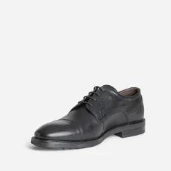 Derby noir cuir bout droit