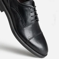 Derby noir cuir bout droit