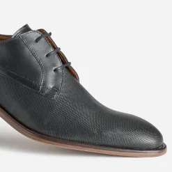 Derby noir cuir embossé