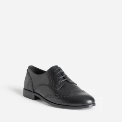 Derby noir en cuir détails perforés
