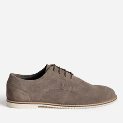 Derby taupe cuir velouts