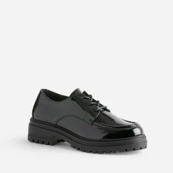 Derby TEXTO éco-conçu noir verni semelle crantée