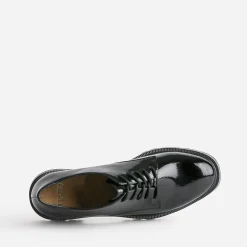 Derby TEXTO noir verni à semelle crantée