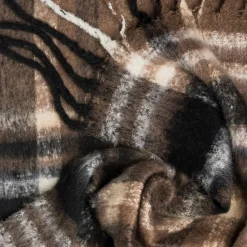 Echarpe TEXTO marron à carreaux