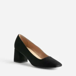 Escarpin noir suédé à bout carré