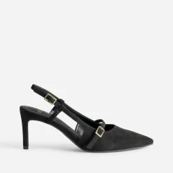 Escarpin slingback TEXTO noir suédé