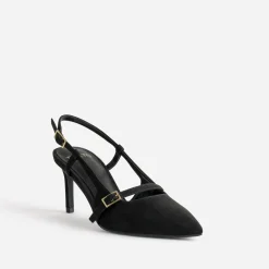 Escarpin slingback TEXTO noir suédé