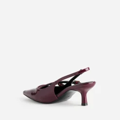 Escarpin slingback TEXTO bordeaux verni