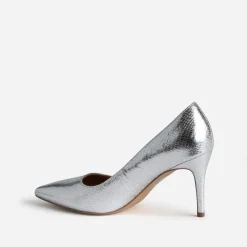 Escarpin TEXTO argenté motif effet python