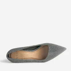 Escarpin TEXTO gris pailleté avec découpe biais