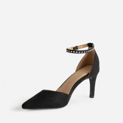 Escarpin TEXTO noir suédé à bride strassée