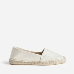 Espadrille écrue et argentée toile