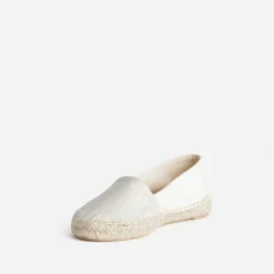 Espadrille écrue et argentée toile