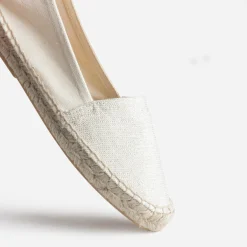 Espadrille écrue et argentée toile