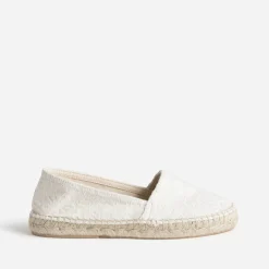 Espadrille écrue toile damassée