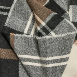 Etole écrue, camel et noir à motif carreaux