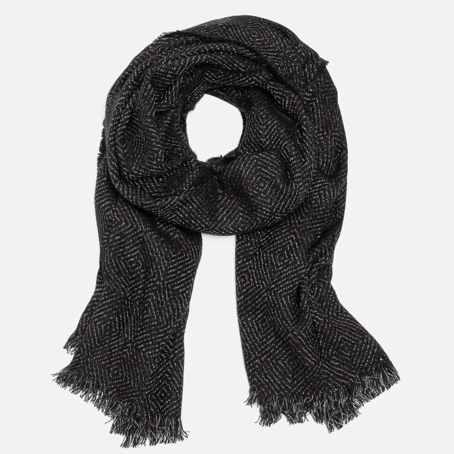 Etole noire et gris argenté à motifs chevrons