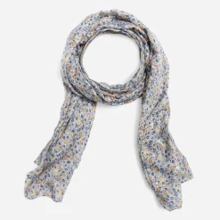 Foulard bleu à imprimé fleurs