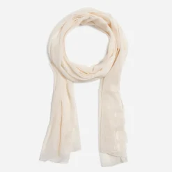 Foulard écru fines rayures dorées