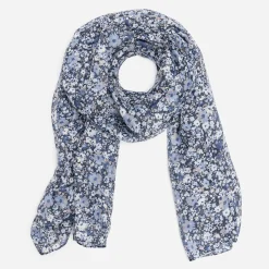 Foulard marine à motif floral