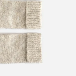 Gants beige en tricot lurex