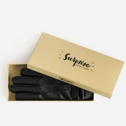 Gants homme noirs finition tricot