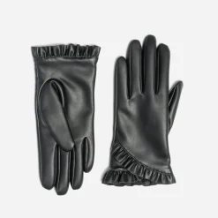 Gants noirs avec poignets volantés