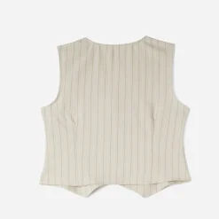 Gilet de costume TEXTO beige rayures tennis