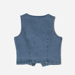 Gilet sans manches TEXTO en jean bleu