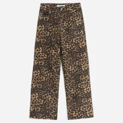 Jean TEXTO marron à imprimé léopard