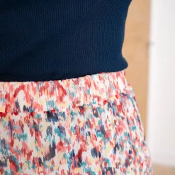 Jupe longue TEXTO écrue à imprimé tachiste