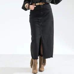 Jupe longue TEXTO en jean noir