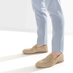 Mocassin beige cuir velours éco-conçu