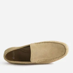 Mocassin beige en cuir velours