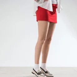 Mocassin bi-matière beige lin et noir