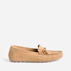 Mocassin camel en cuir velours éco-conçu