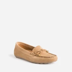 Mocassin camel en cuir velours éco-conçu