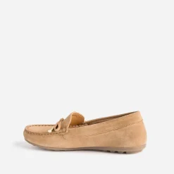 Mocassin camel en cuir velours éco-conçu