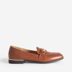 Mocassin cognac détails dorés