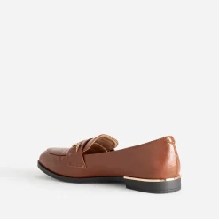 Mocassin cognac détails dorés