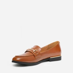 Mocassin cognac détails dorés