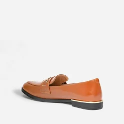 Mocassin cognac détails dorés