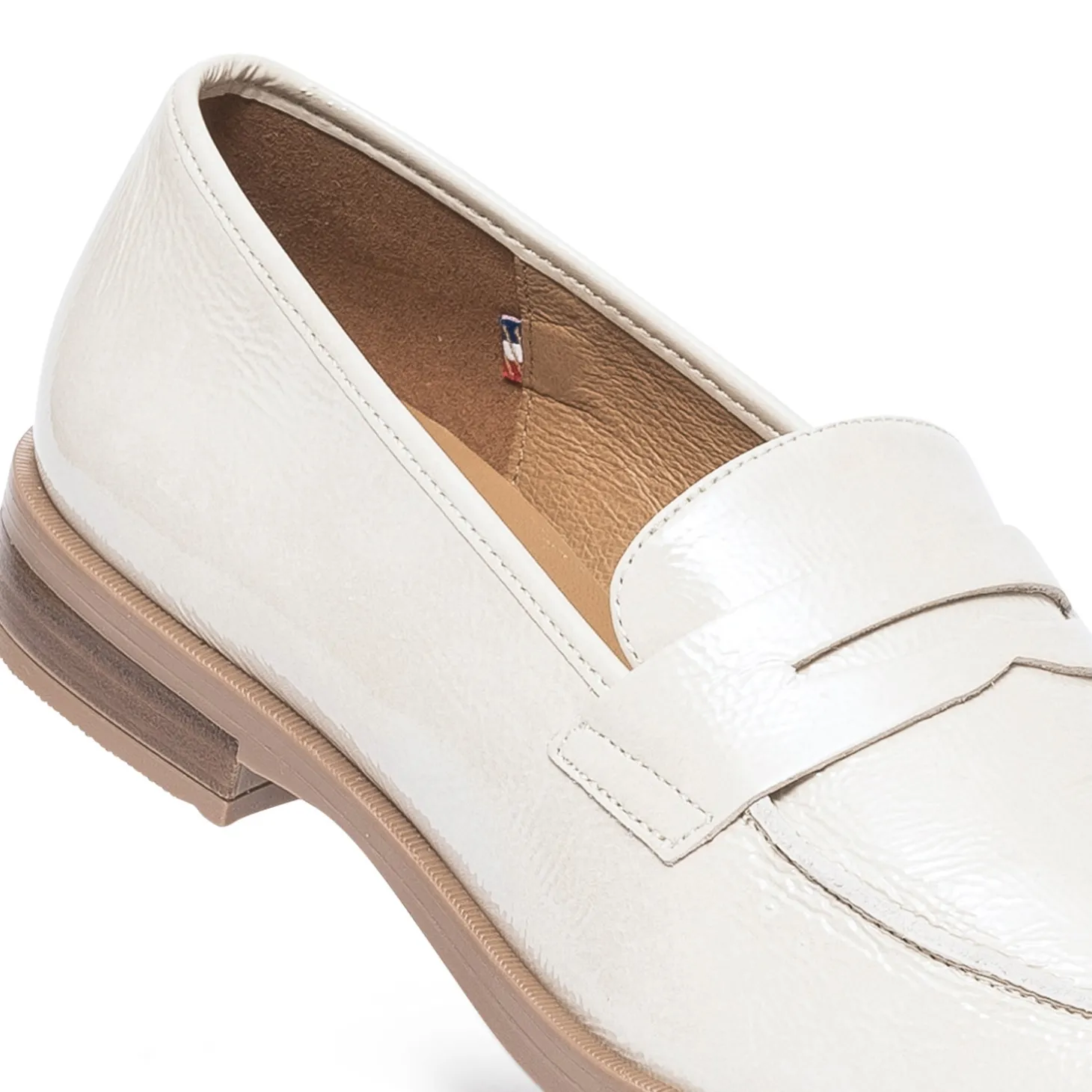 Mocassin ERAM FLEX écru cuir verni