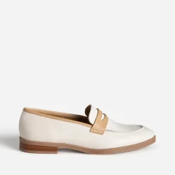 Mocassin ERAM FLEX écru et beige cuir