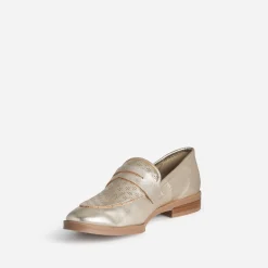 Mocassin ERAM FLEX doré cuir perforé