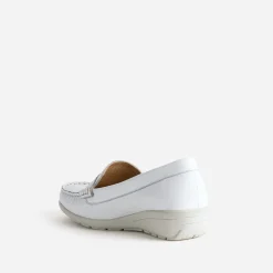 Mocassin FRANCE ARNO blanc et argenté cuir